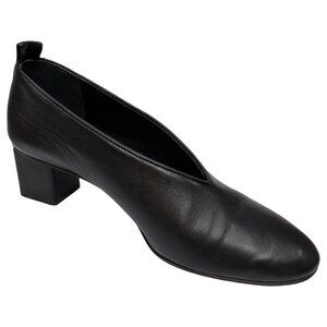 Gray Matters Mildred Leather Pumps Womens Nero Black V Cut EU 37.5 US 7